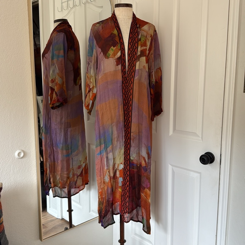 Anthropologie blank London watercolor duster cape
